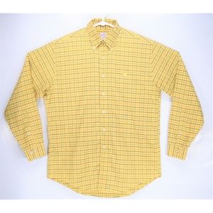 Brooks Brothers Yellow Blue Striped Shirt Non-Iron